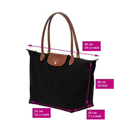 longchamp le pliage large dimensions